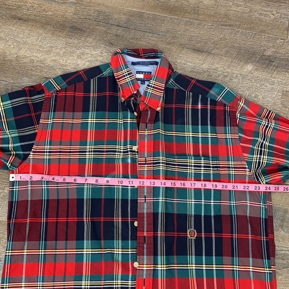 VINTAGE Tommy Hilfiger Plaid Button Up M - Picture 9 of 11